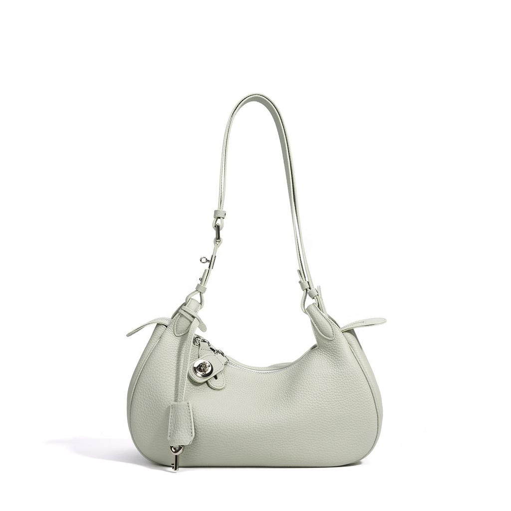 Early spring simple and versatile crescent moon handbag Korean trend commuter leather women's bag