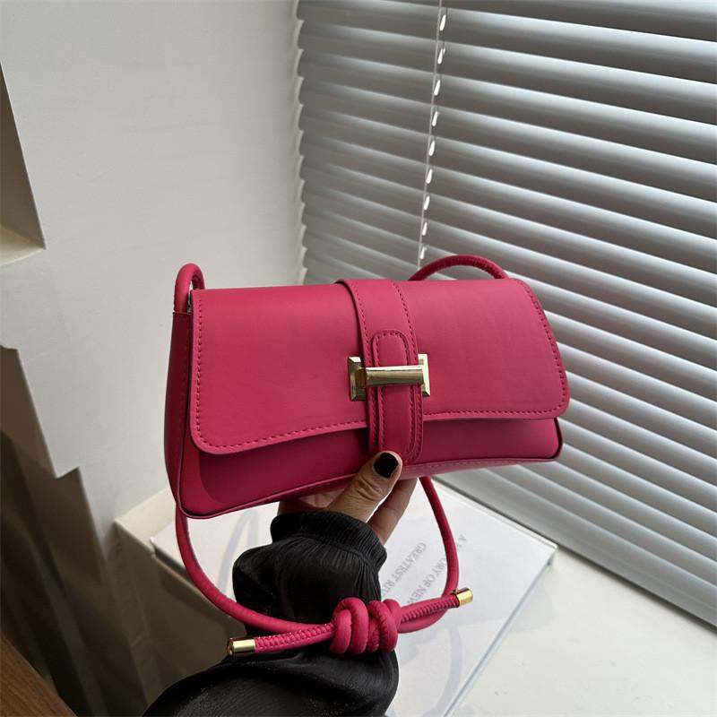 Chic Black White Orange Green Brown And Rose Pink Pu Shoulder Bag Stylish Fashionable Handbag