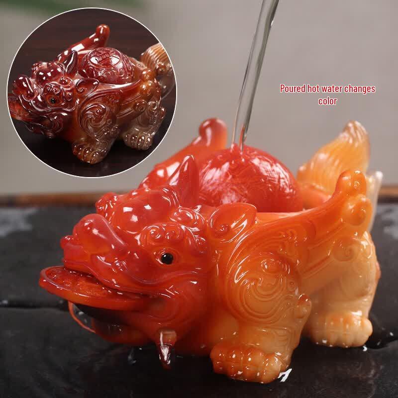 Resin Color-Changing Golden Toad Tea Pet