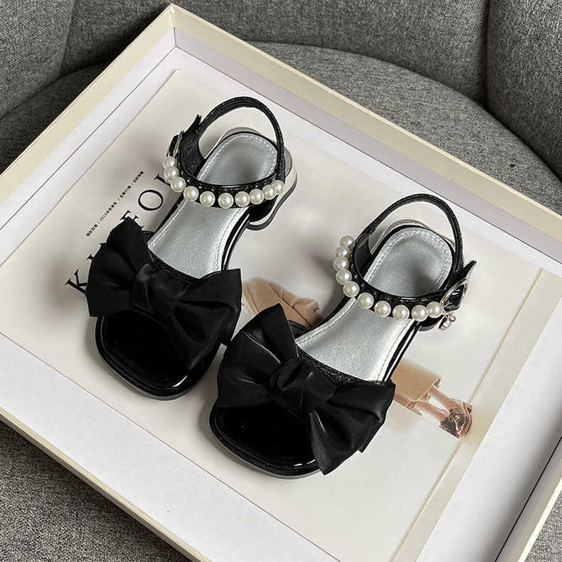 2024 Children Sandals Girls Sandals Soft Soles Kid Shoe for Girl Bow Ties Girls Princess Shoes Anti-slippery Sandalias De Mujer