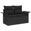 VidaXL Ensemble de canapé de jardin 6 pièces avec coussins noir poly rattan 3348289