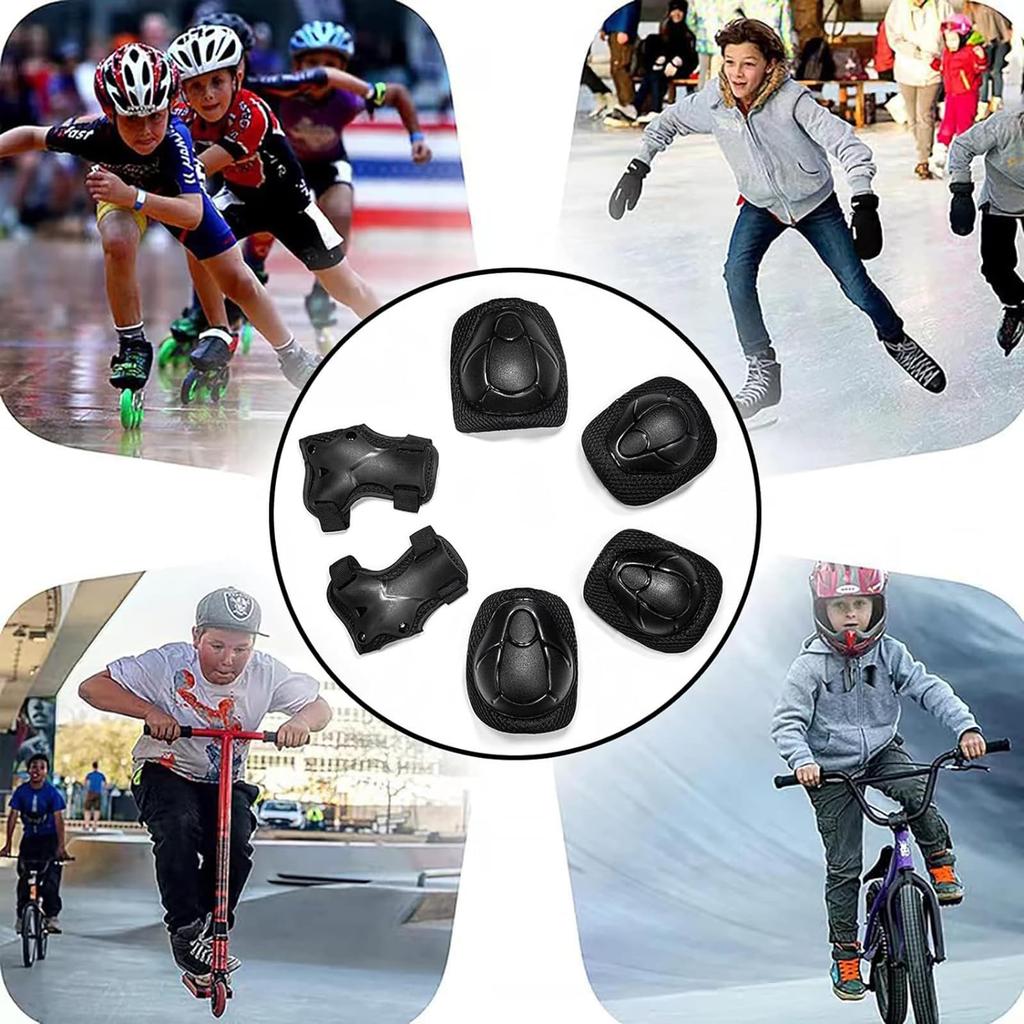 Kids Knee Elbow Palm and Wrist Guards Thick Arm Knee and Wrist Support for Injury Prevention and Impact and Ideal for Roller Inline and Ages A Great