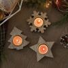 Snowflake Christmas Tree Candle Holder Nordic Style Love-heart Candle Ornaments  New Year