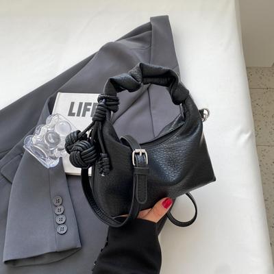 Vintage Litchi Pattern Mini Handbag for Women  Fashion PU Leather Soft Crossbody Bags Simple Casual Female Purse