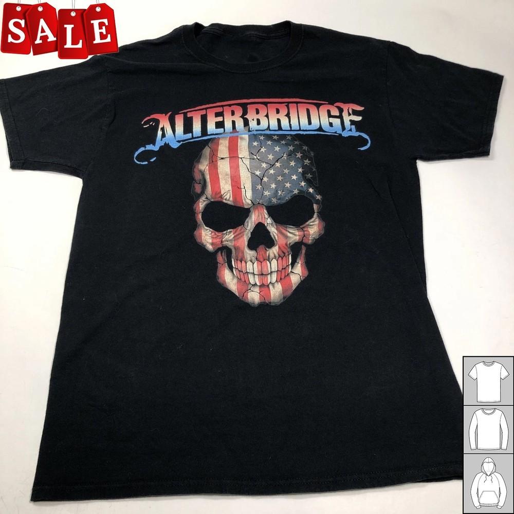 

New Popular Alter Bridge American Flag Skull Cotton Unisex S5XL Shirt WE709 Unisex T-Shirt L