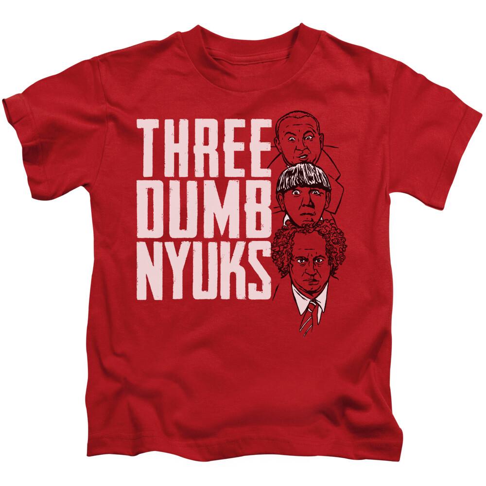 Three Stooges Boys T-Shirt Three Dumb NYUKS Red Tee Unisex T-Shirt XXL