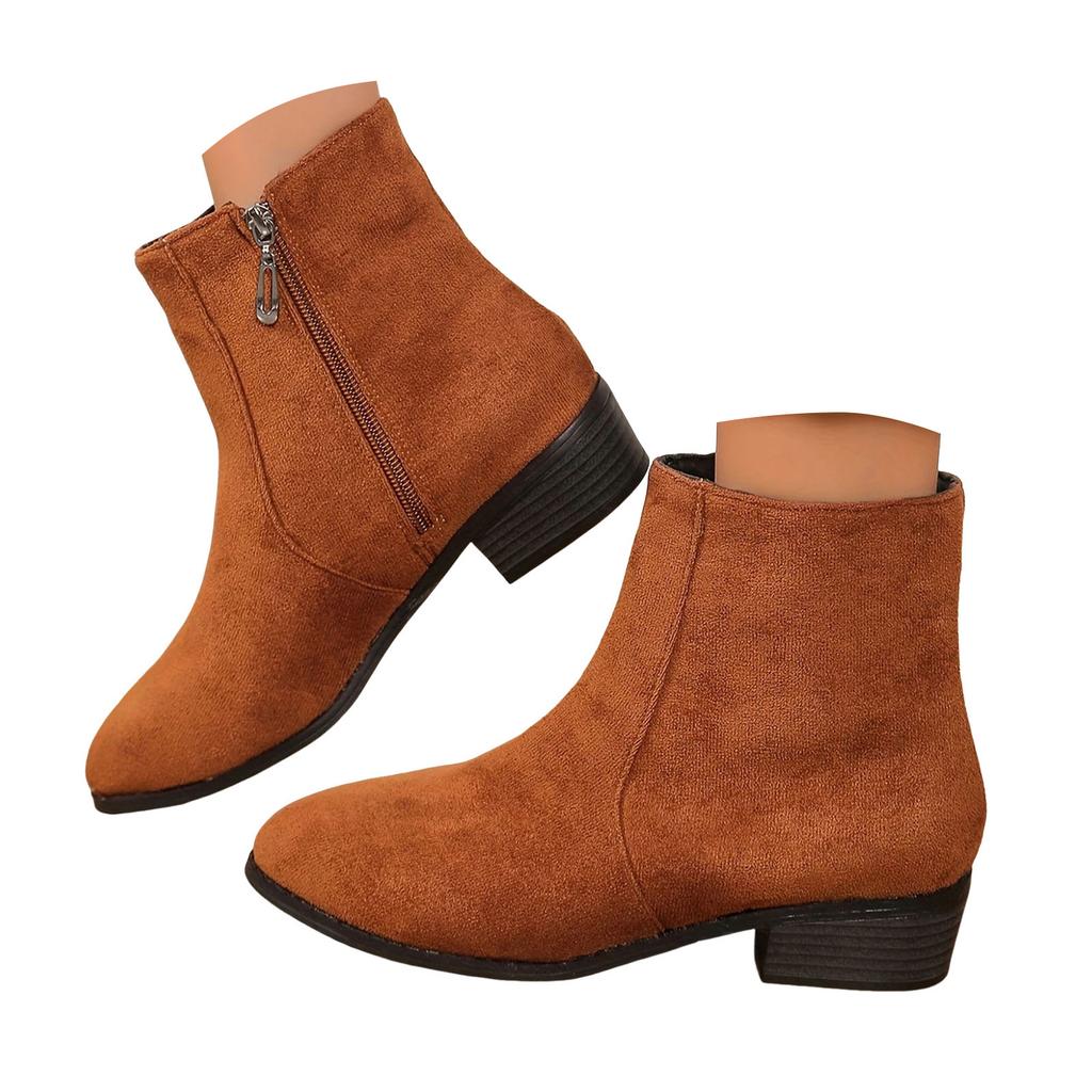 Weite Stiefel Für Damen Größe 11 Große Größe Mode Einfarbige Mode Damenstiefel Europäisch Und Spitz Seitlich Zapatos De Mujer