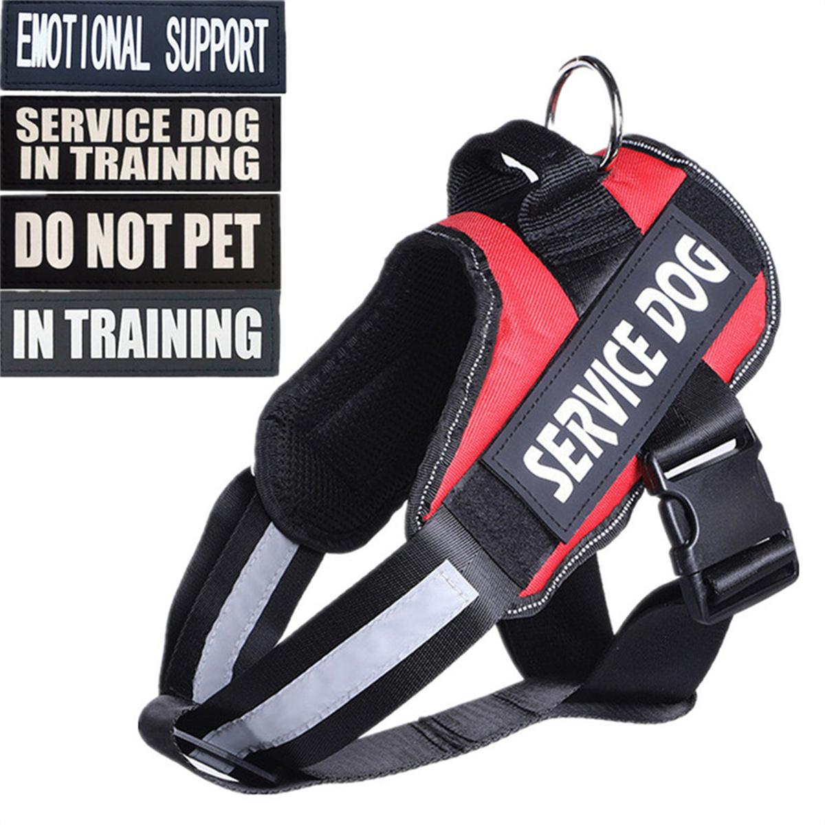 

Reflective Dog Harness With Removable Patches Service Dog in Training Pet Vest Outdoor Collar Emotional ESA Do Not pET S M L XL S чорний