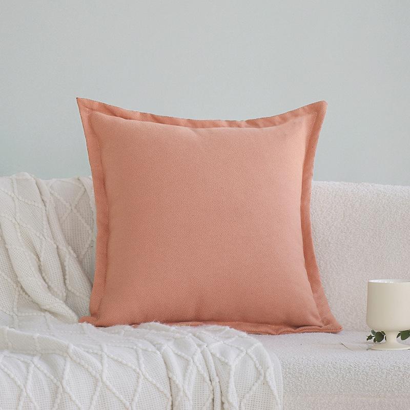 Summer Solid Color Sofa Pillow Case, Bedside Cushion, Living Room Pillow, Chair Back Cushion, Car Waist Pillow