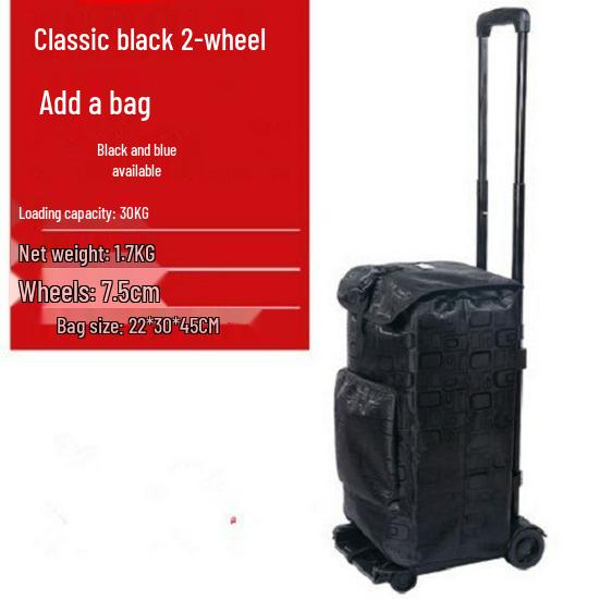 Portable Folding Trolley Cart for Package Pickup and Shopping, In Stock