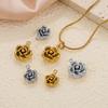 5pcs Stainless Steel 8mm 10mm Rose Pendant DIY Necklace Earrings Jewelry Making