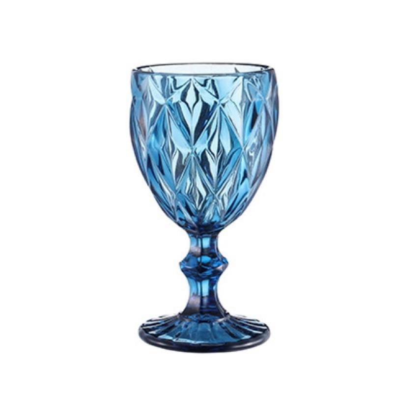 Embossed wine glasses drinking cup wedding banquet wine glass retro diamond glass champagne juice;