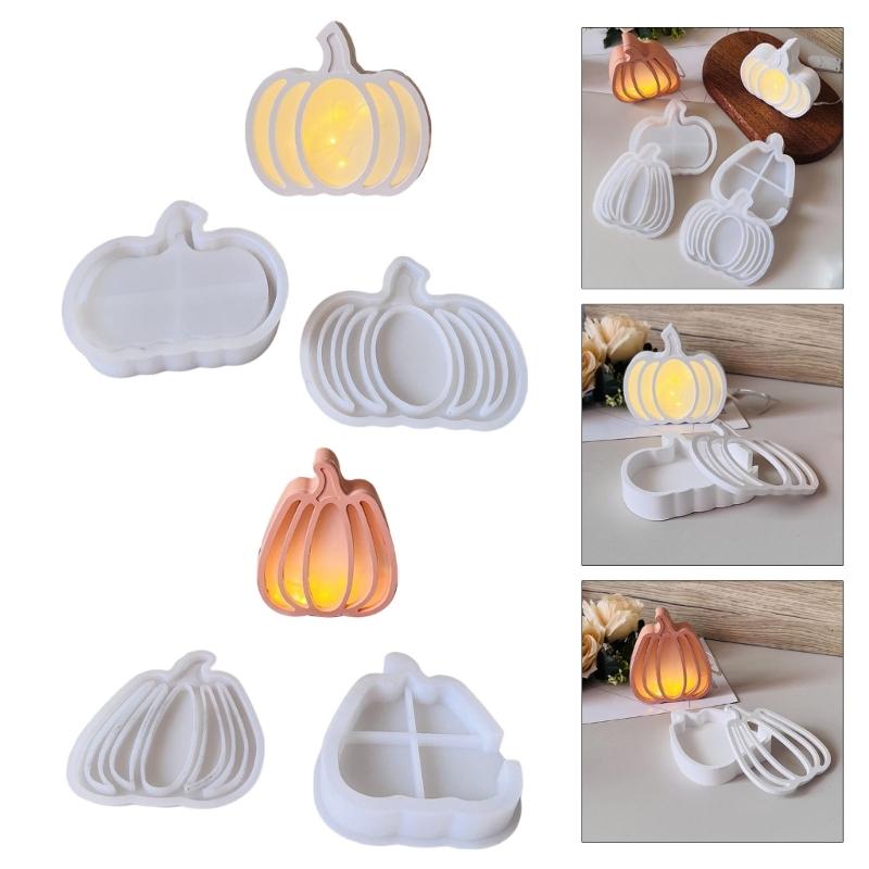Hollowed Pumpkins Silicone Candle Mold For Making Candle Halloween Decoration Easy Demolding Silicone Mold Baking Tool
