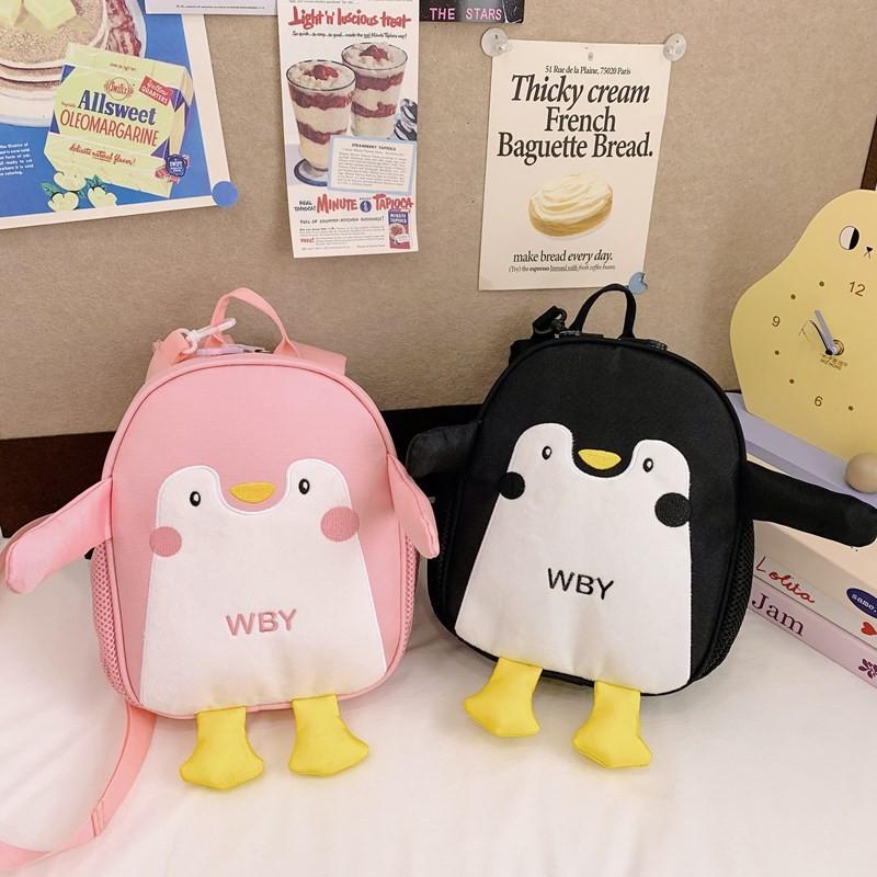Alphabet Cute Embroidery Cartoon Penguin Children Backpack For Kindergarten