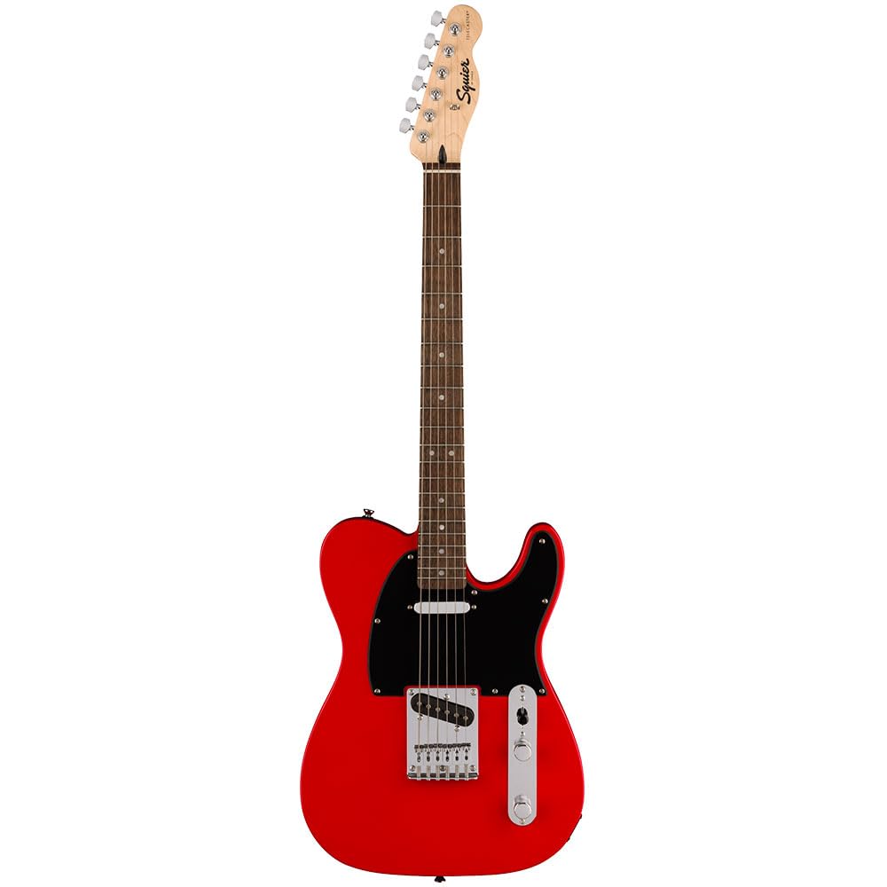 Squier by Fender Squier Electric Laurel Black Torino with Soft Case Sonic™ Telecaster® Guitar, Fingerboard, Pickguard, Red,
