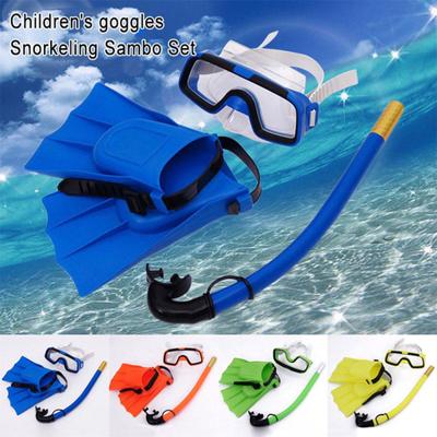 Children Diving  Mask  Set Anti-fog Diving Goggle Breathing Tube Snorkel Fins