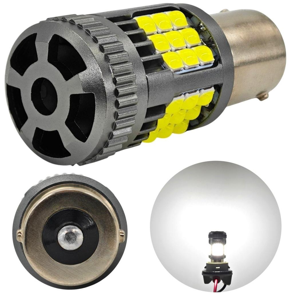 2 szt P21W LED żarówki BA15S 12V-24V bez błędu 2600lm biała mocna