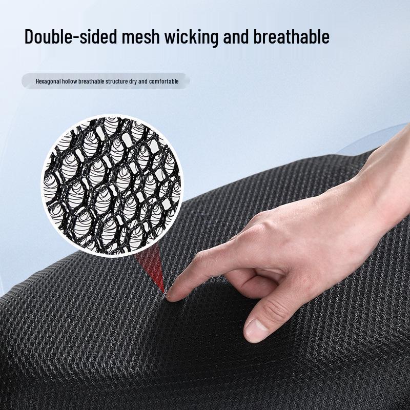 Electric & Motorcycle Mesh Seat Cushion: Waterproof, UV-Resistant, Universal Fit, Heat-Insulated, Breathable Cover