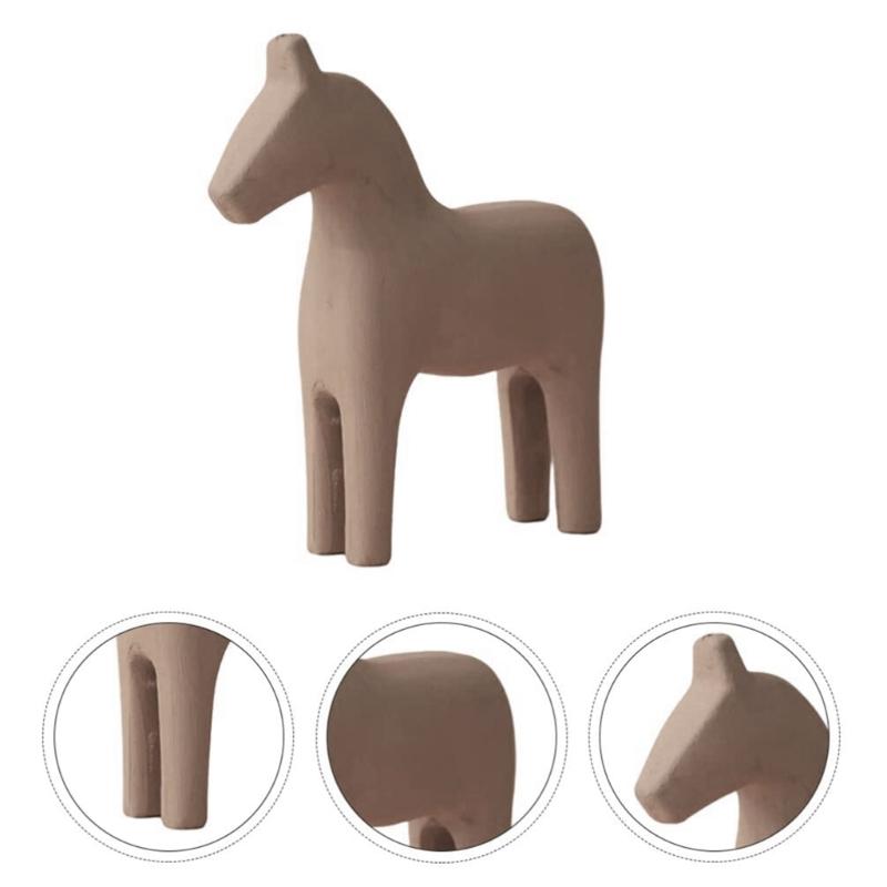 Stylish Swedish Dala Horse Figurine Art Piece Animal Statue for Bookshelves Desk Shelf Minimalist Room Aesthetic Decors