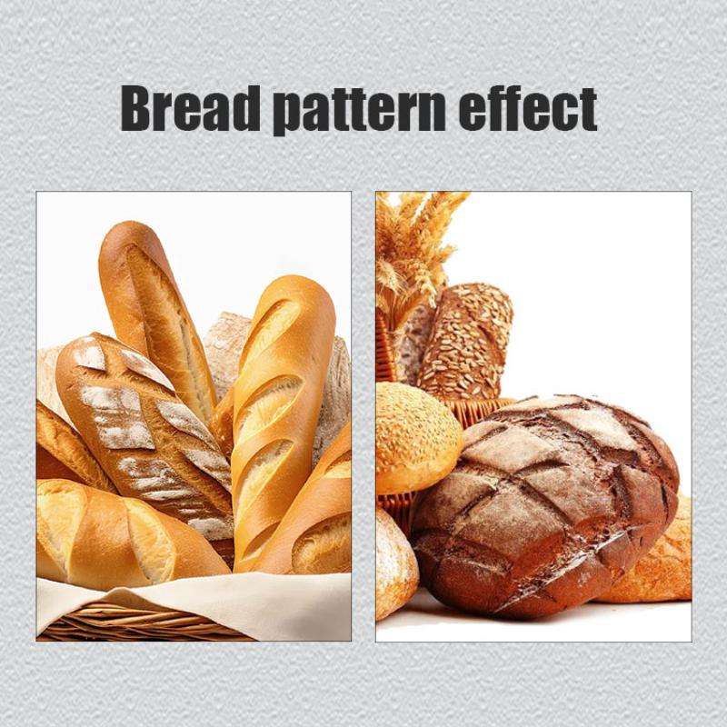 Teig Brot Gebäckschneider mit 5 Klingen Toast Gebogenes Baguette Brotmesser Holzgriff Bäcker Backzubehör Gebäckspatel