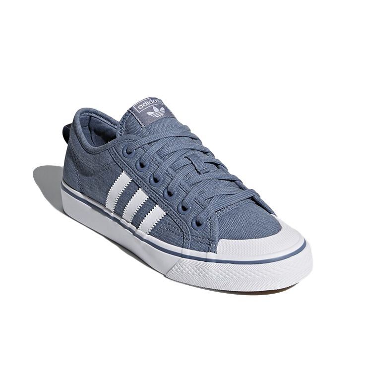 Adidas Originals Nizza Lace-Up Non-Slip Low-Top Skate Shoes Women sneaker Blue White CQ2537