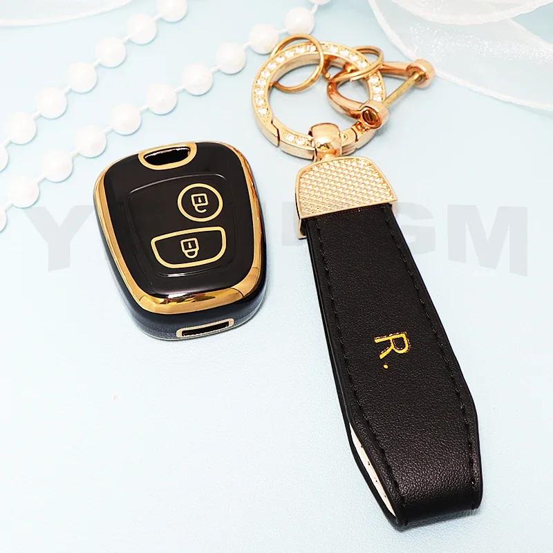 TPU Car Remote Key Case Cover Shell Fob Keychain for Peugeot 107 206 207 307 for Citroen C1 C2 C3 C4 for Toyota Aygo Keychain