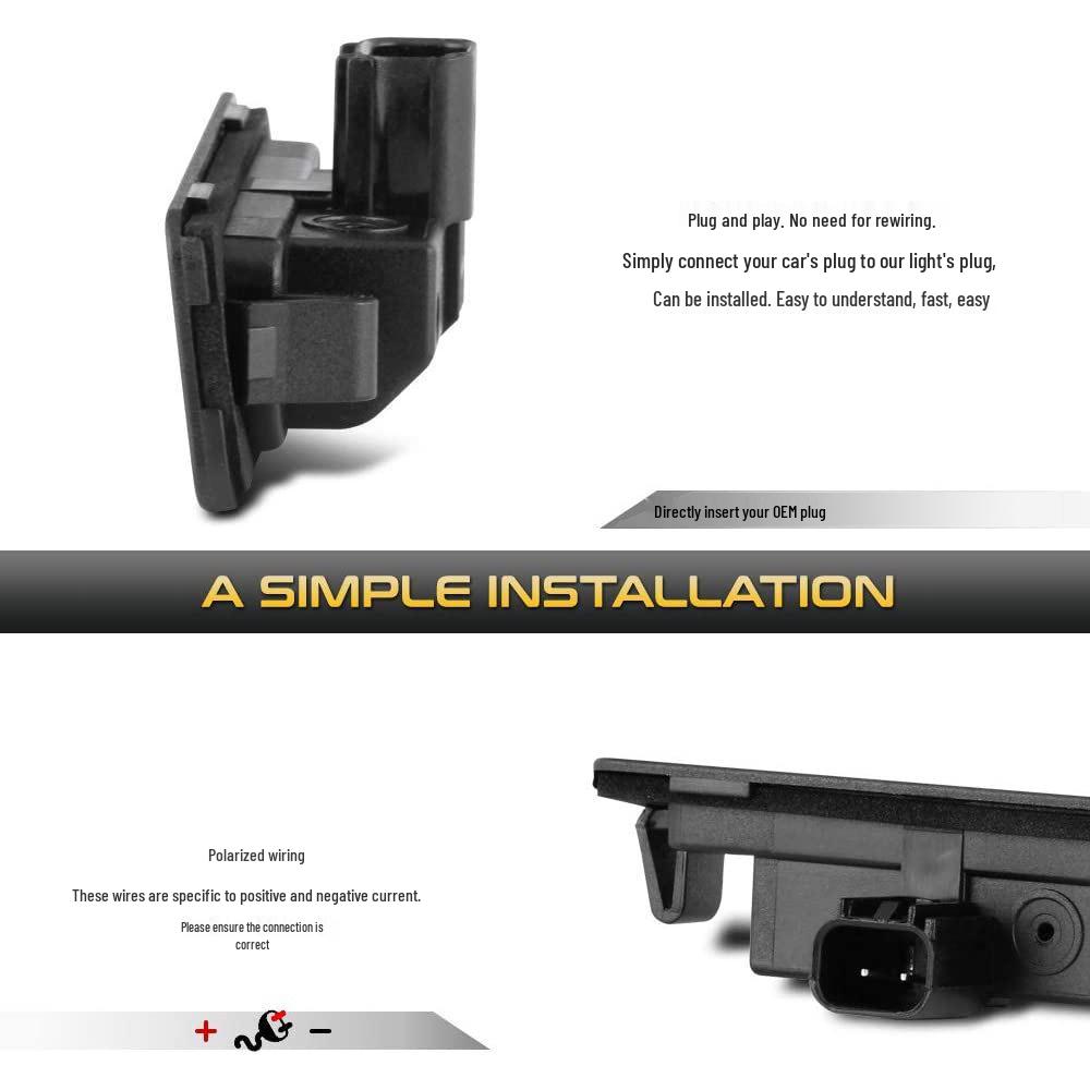 2-Pack 18-LED Black License Plate Lights for Ford Fuxing, Mustang, Focus, Mercury (2006-2015)