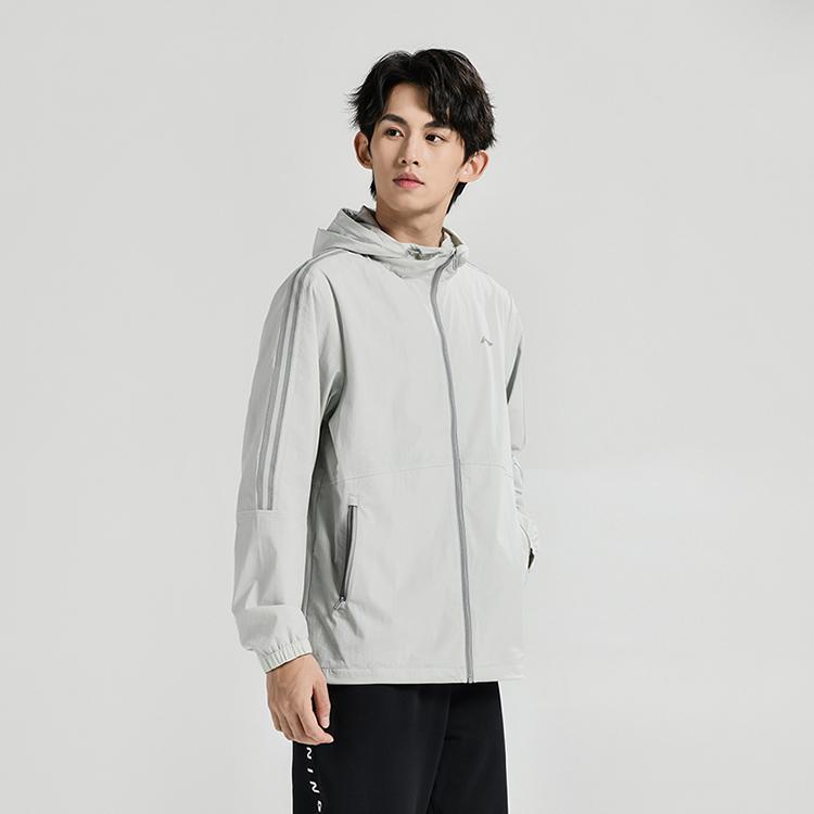 Li Ning Tischtennis Kollektion Trenchcoat Unisex Steingrau AFDUC61-2
