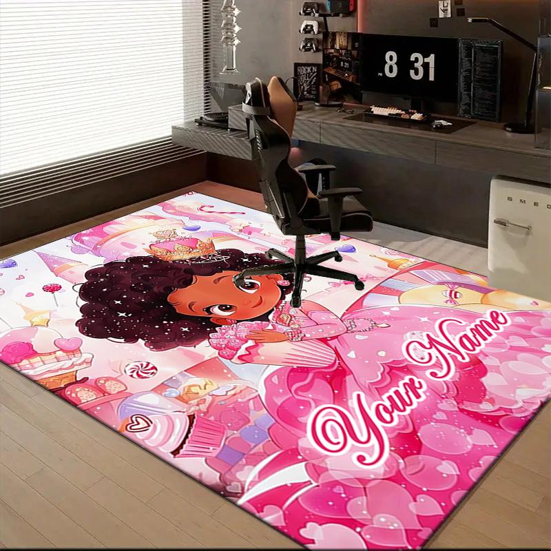1PC Custom Name "Princess Sweet Dreams" Theme Floor Mat Ideal for Living Room, Game Rooms, Office, Bedroom Floor Mat Playful Design