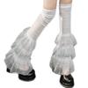 Women's Leg Warmers Fashion Ruffle Lace Leg Warmers Sheer Mesh Long Leg Socks Cute Lolitas Boot Socks Cosplay Costumes
