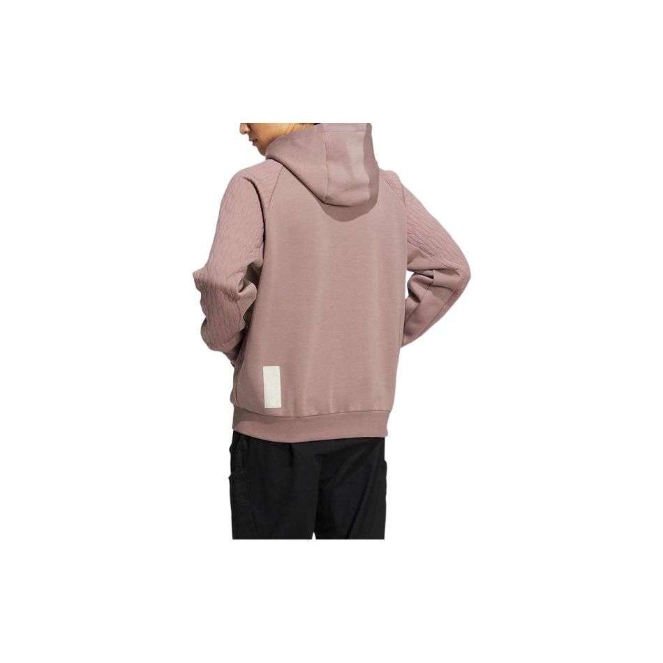 Adidas Solid Color Logo Print Hooded Pullover Sweatshirt Men Tops Purple HN9000