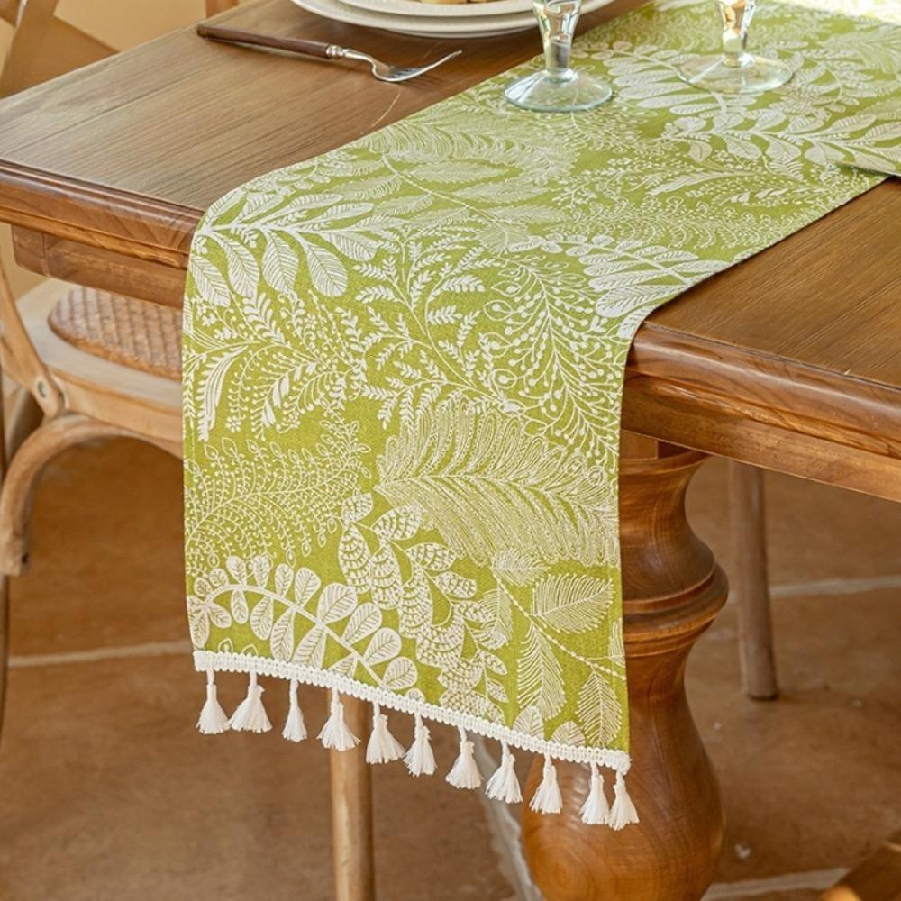 New American Retro Table Runner Polyester Pastoral Style Sideboard Cover 30x180 cm Blue Rose Table Dust Cover Restaurant Decor