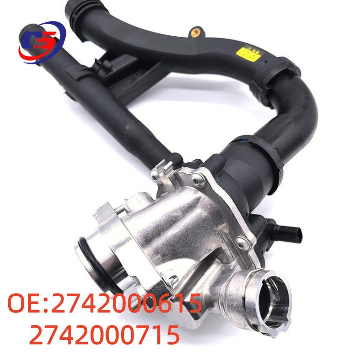 Model numbers 2742000615 and 2742000715 fit Mercedes-Benz W274 thermostat assemblies.