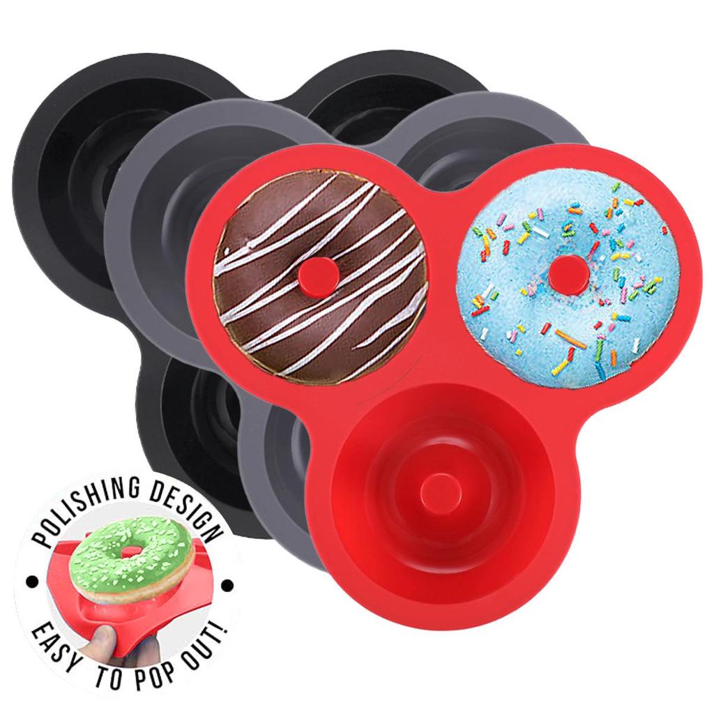 Silicone High-Temp Triple Egg & Donut Frying Pan Mold - Easy Clean