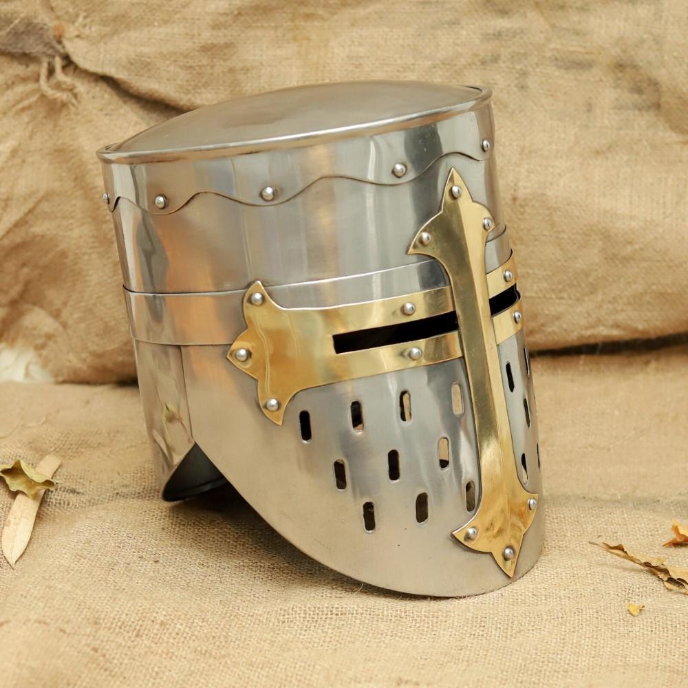 Medieval Templar Knight Helmet Larp Armour Helmet Battle Warrior Helmet Gift New