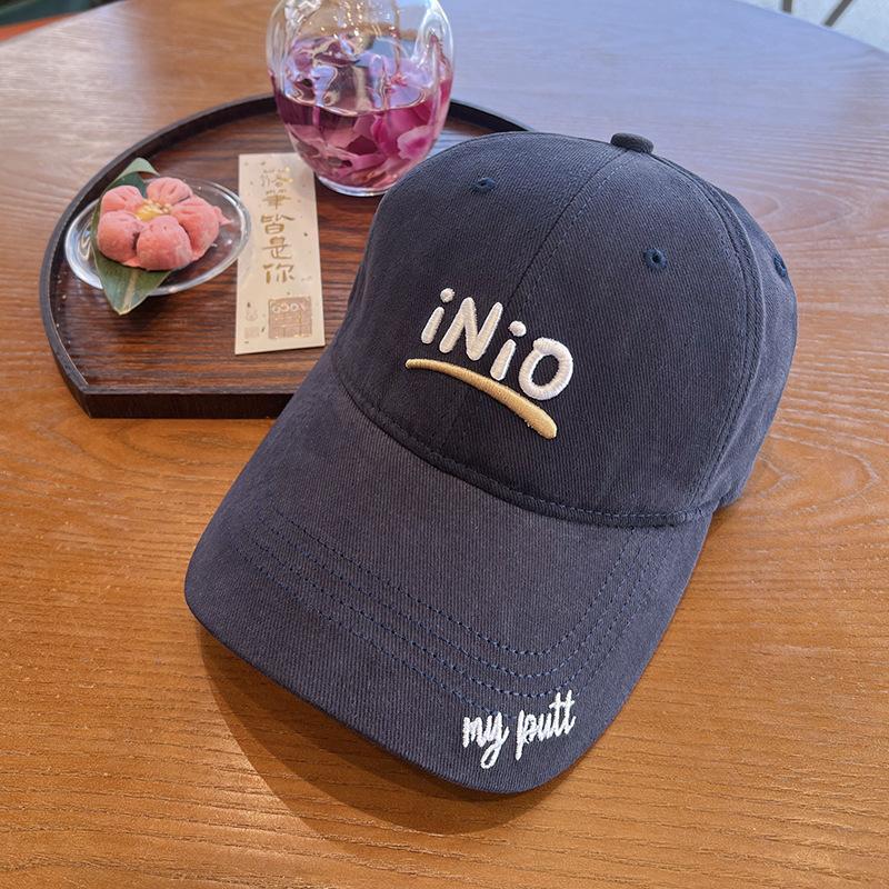 Hat women's autumn new baseball cap three-dimensional embroidery letters fashion sunscreen cap big head circumference