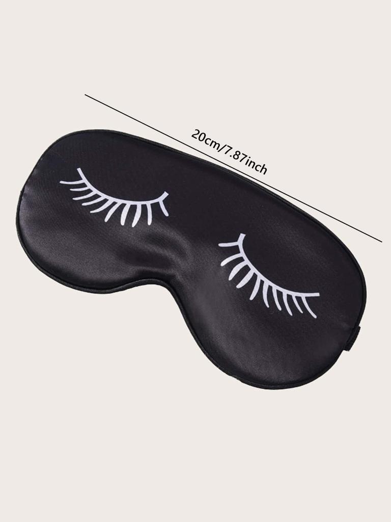 1PC Breathable Printed Eyelash Double-sided Imitation Silk Eye Mask