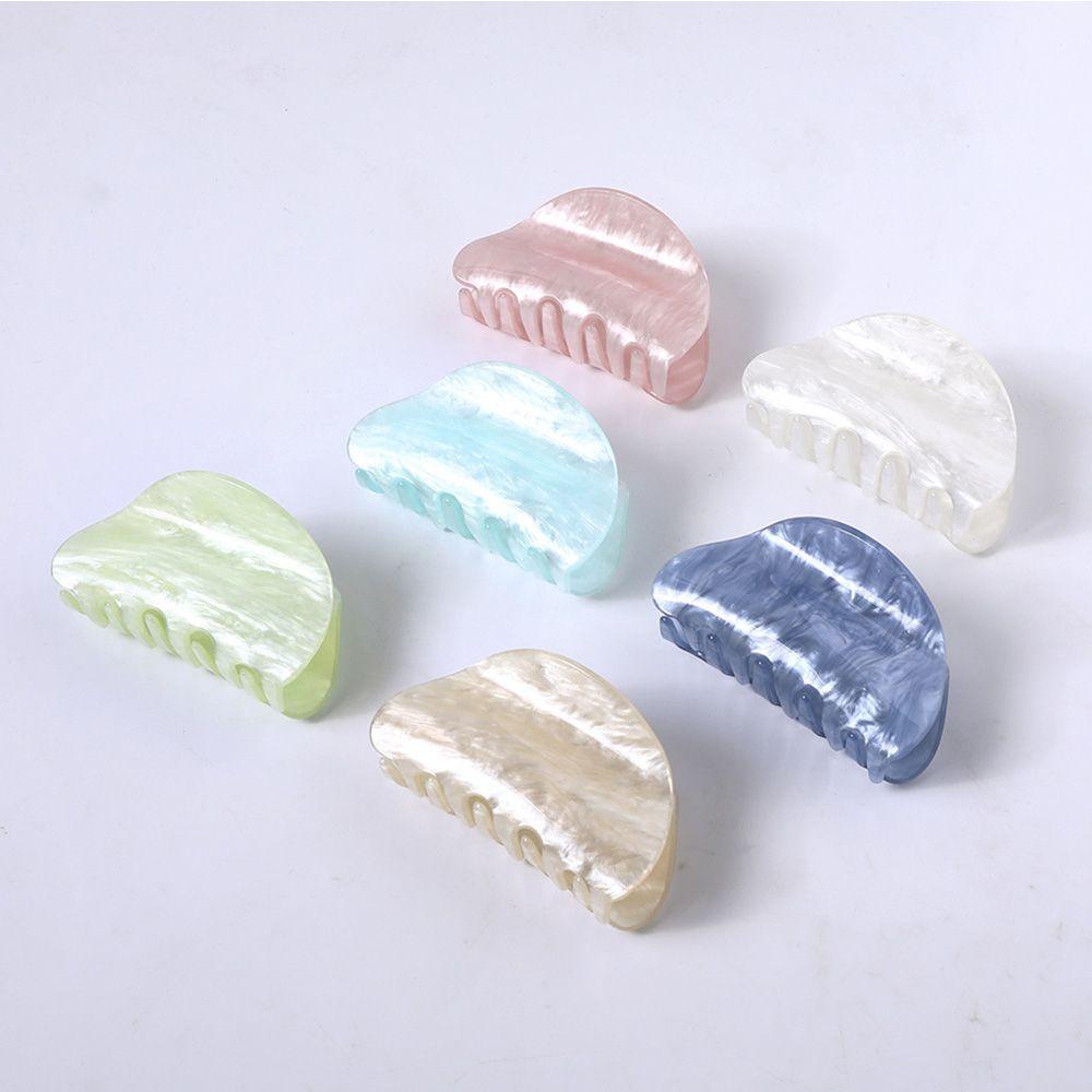 Fashion Hairstyle Marble Textured Disk hair Women Acrylic Barrette Crab Clip Hair Clips Claw Clip