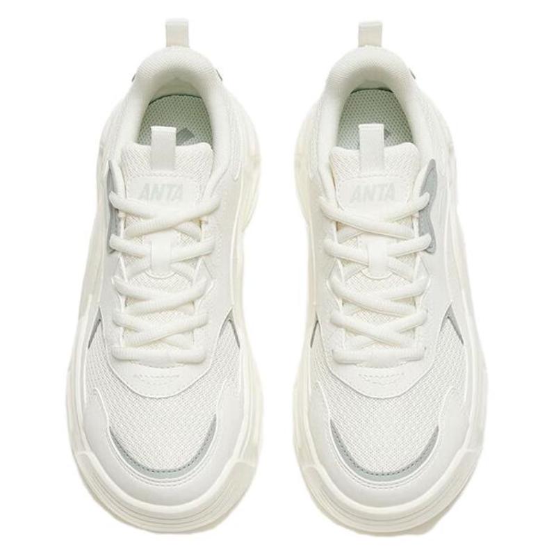 Anta Rabbit Shoes Cushioning Slip Resistant Abrasion Resistant Low Top Casual Shoes Women's White Green Sneakers 922328816-1