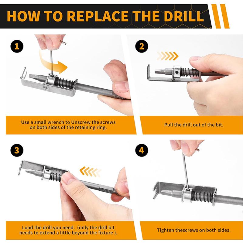 1/2/5PCS Spring Screw Holder Drill Bit Anti-Drop Magnetic Screwdriver Tool for Tight Spaces 2Pcs Set Fixing Bits
