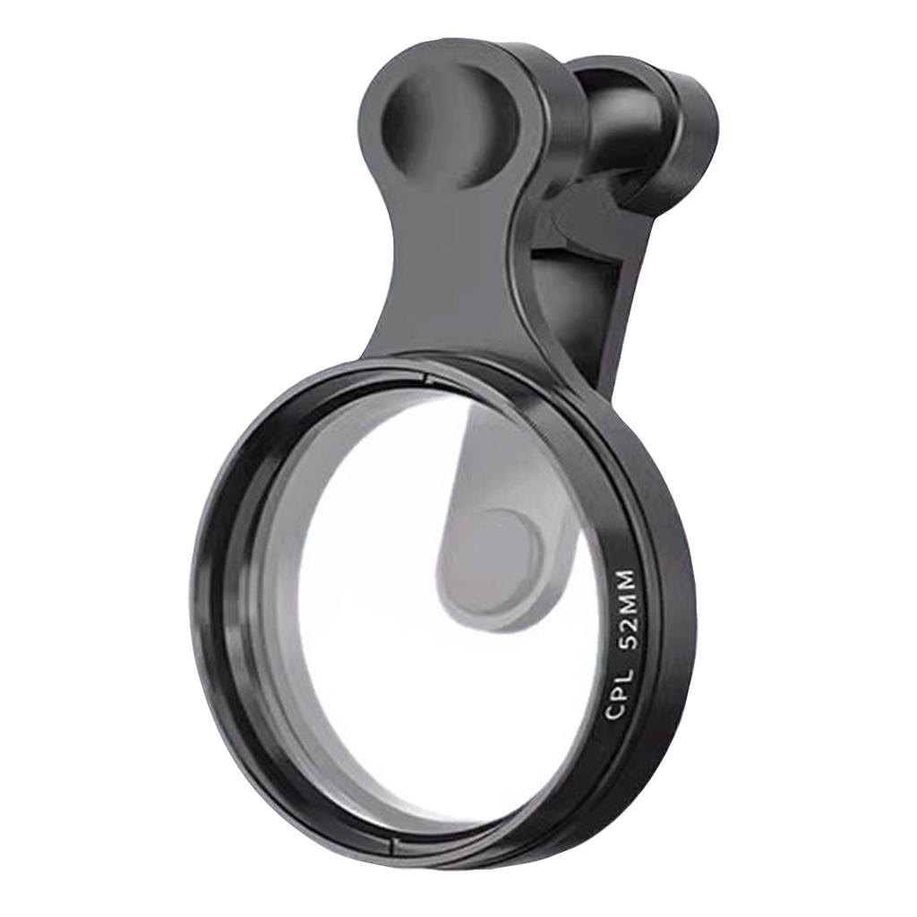 Filtro Lente Polarizzatore Circolare CPL Clip-On da 52 mm per Fotocamera di Telefono Cellulare Compatibile con Vari Smartphone e Dispositivi Compatti