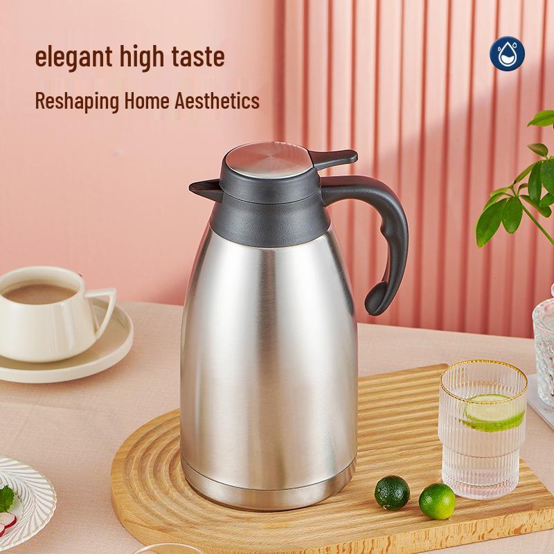 Elegant Stainless Steel Double-Layer Eagle Spout Thermos Flask - Large Capacity Hot Water Bottle