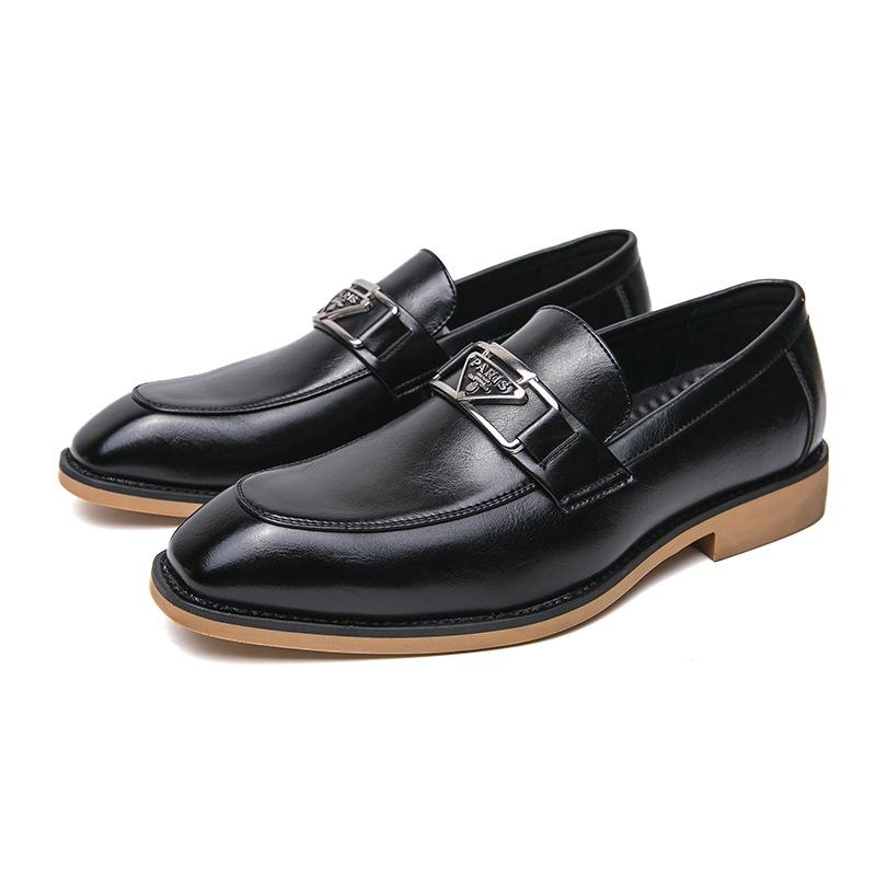 Herren Leder Loafer Metall Schnalle Formell Freizeit Schuhe