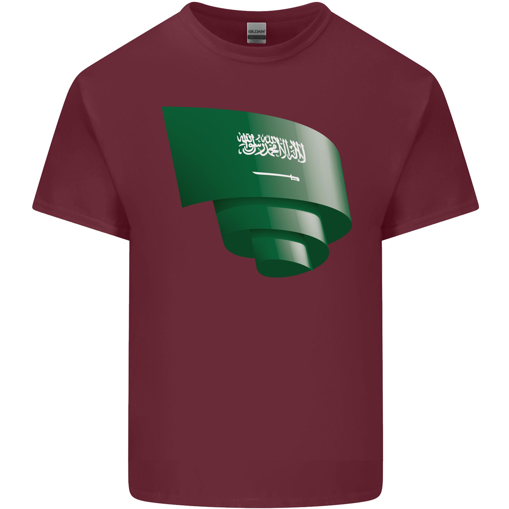 Curled Saudi Arabia Flag Arabian Day Football Unisexs Light Cotton Tshirt S