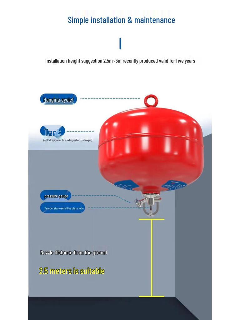 Automatische Feuerlöscherball - 4kg/6kg/8kg, 68° Temperaturgesteuert