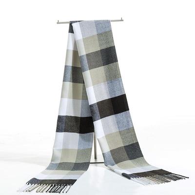 Autumn/Winter Plaid Men's Faux Cashmere Scarf with Tassels - Parent-Child Matching Style