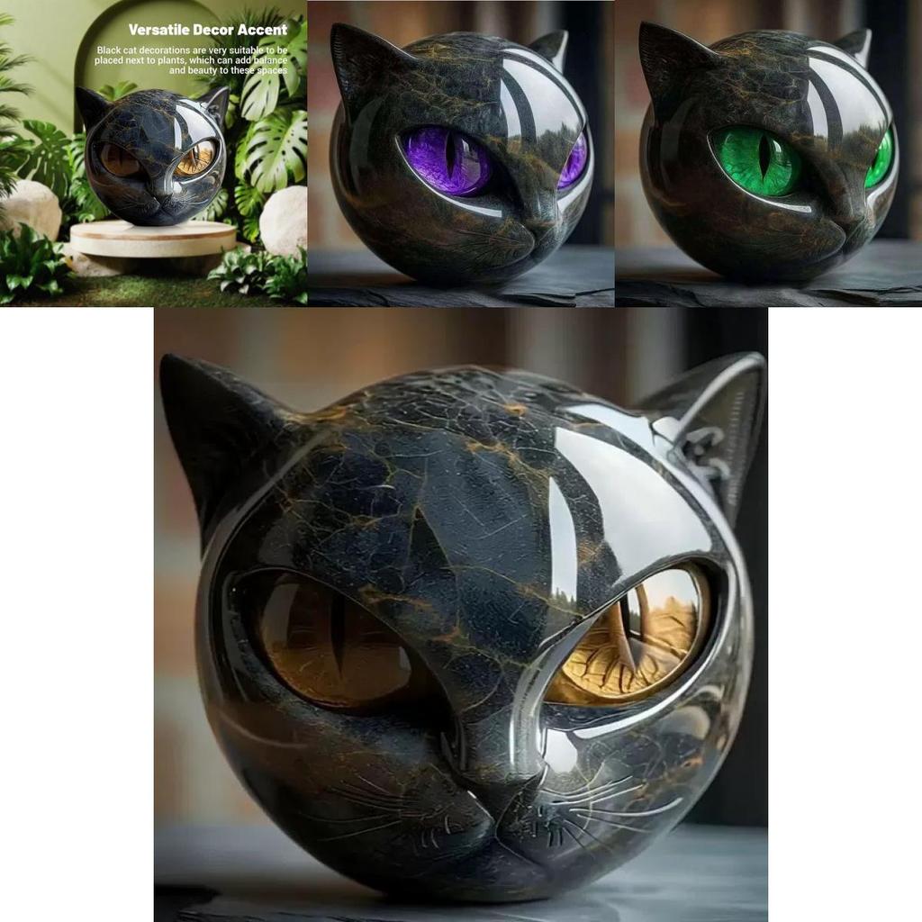 Creative Stone Patterned Cat Resin Ornaments For Party Decor And Giftgiving
