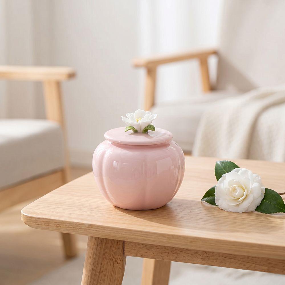 Pink Flower Ceramic Tea Jar with Sealed Lid Chinese Style Porcelain Tea Tin Moisture-proof Moisture Proof Tea Packaging Box