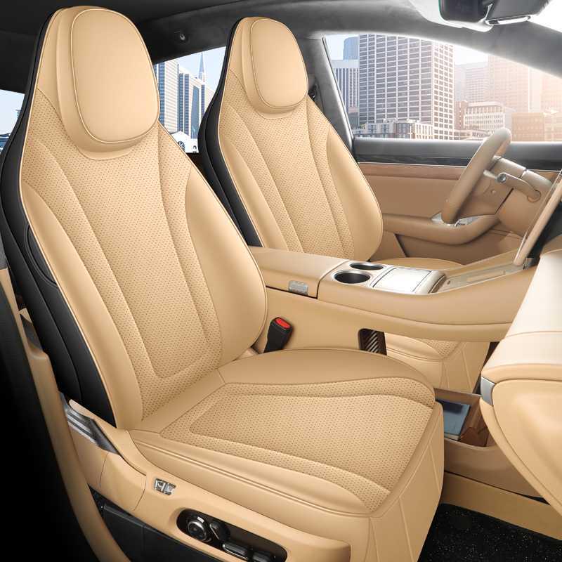 Zhiji S7 26/25 Model Perforated Leather Car Seat Covers - Full Surround, All-Season Cushions.
