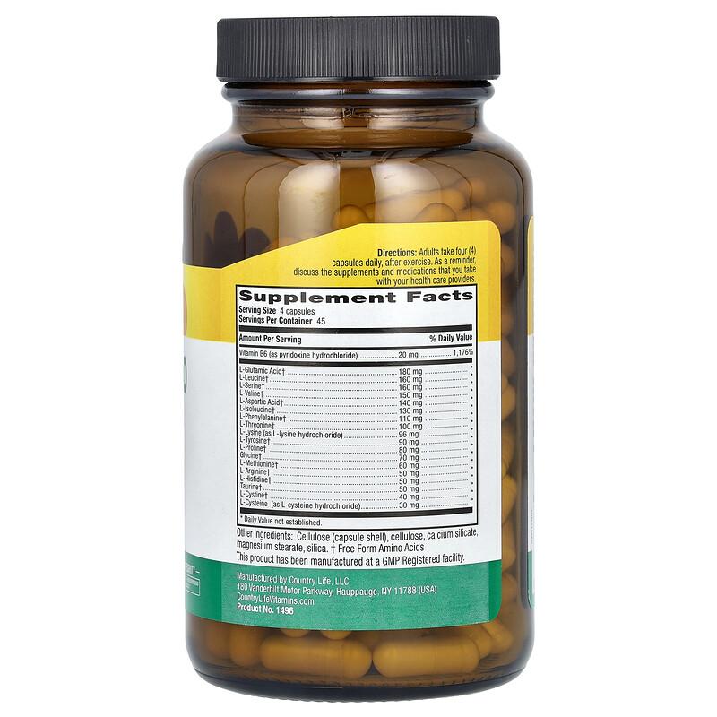 Max-Amino Caps with Vitamin B-6, 180 Vegetarian Capsules